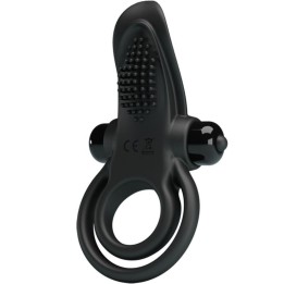 Doppelter Vibrationsring + Klitorisstimulator 10 Vibrationen Schwarz von Pretty Love | Fesselliebe.de