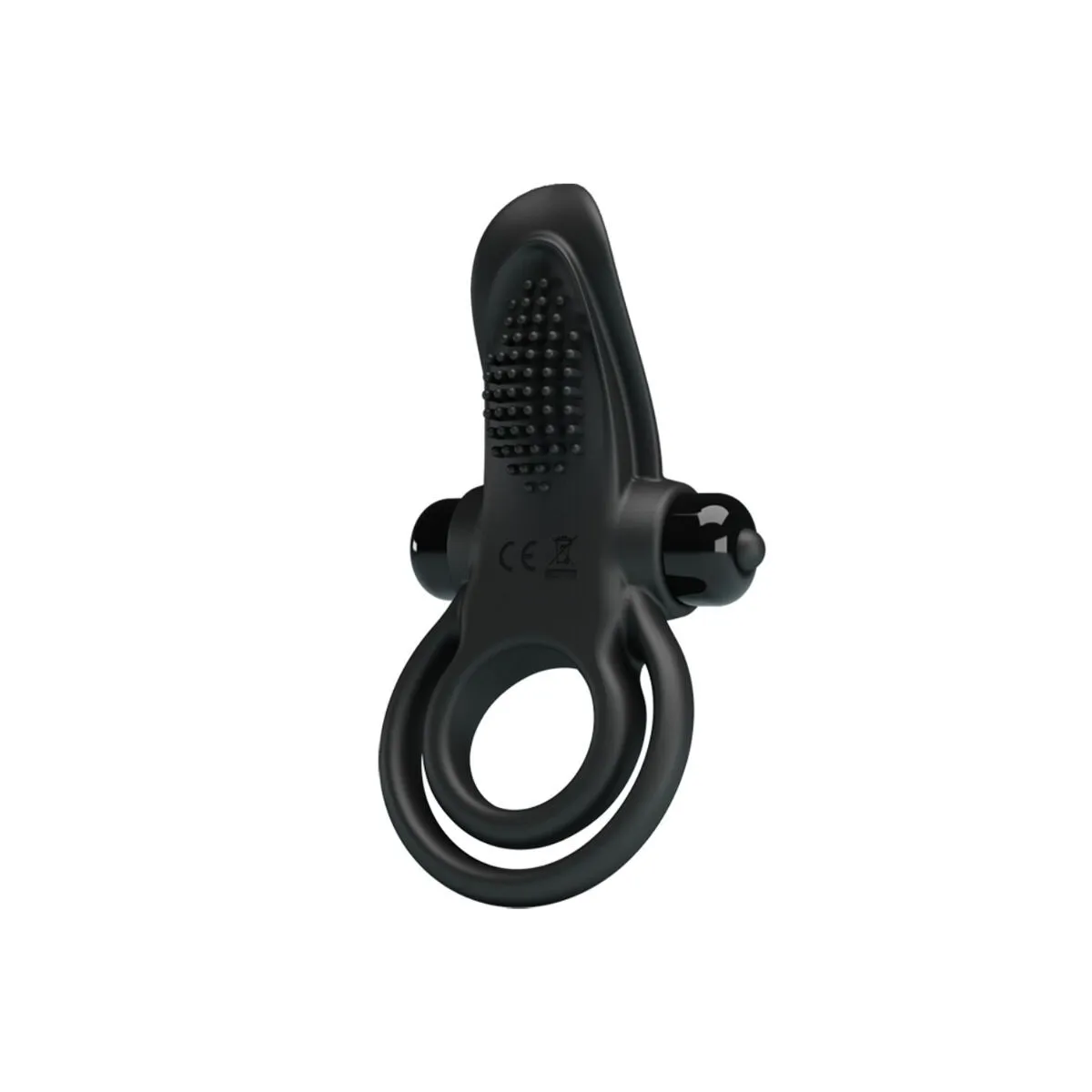 Doppelter Vibrationsring + Klitorisstimulator 10 Vibrationen Schwarz von Pretty Love | Fesselliebe.de