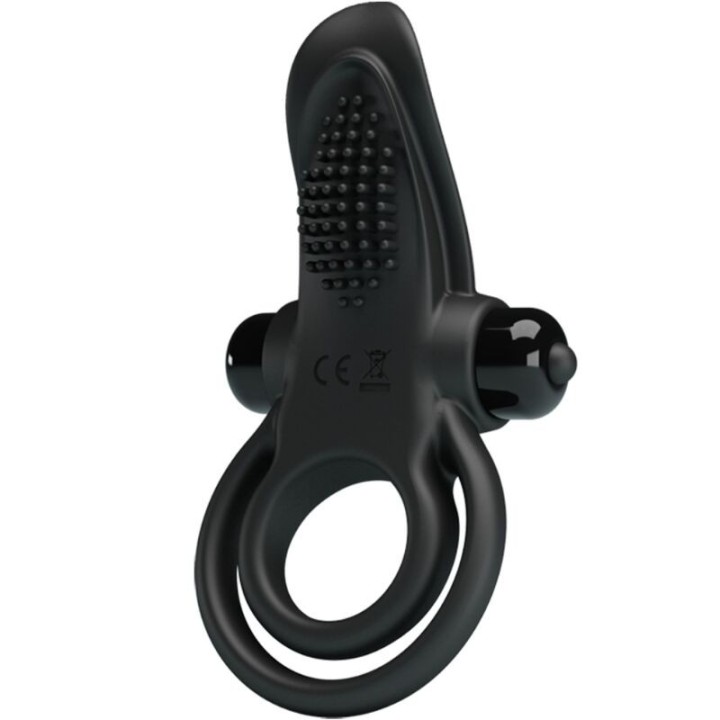 Doppelter Vibrationsring + Klitorisstimulator 10 Vibrationen Schwarz von Pretty Love | Fesselliebe.de