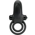Doppelter Vibrationsring + Klitorisstimulator 10 Vibrationen Schwarz von Pretty Love