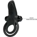 Doppelter Vibrationsring + Klitorisstimulator 10 Vibrationen Schwarz von Pretty Love