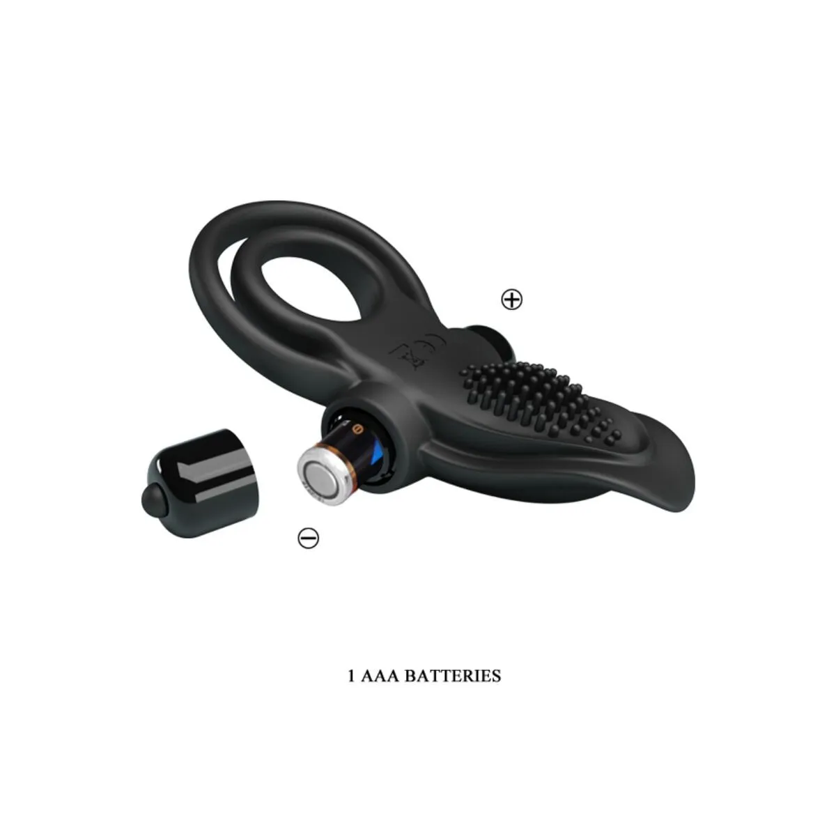Doppelter Vibrationsring + Klitorisstimulator 10 Vibrationen Schwarz von Pretty Love | Fesselliebe.de