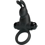Vibrationsring + Rabbit-Klitoris-Stimulator 10 Vibrationen Schwarz von Pretty Love | Fesselliebe.de