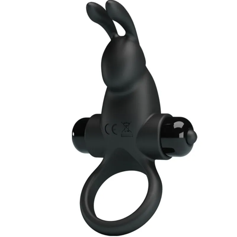 Vibrationsring + Rabbit-Klitoris-Stimulator 10 Vibrationen Schwarz von Pretty Love | Fesselliebe.de