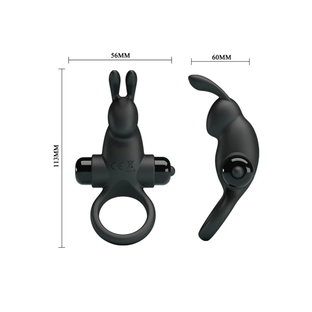 Vibrationsring + Rabbit-Klitoris-Stimulator 10 Vibrationen Schwarz von Pretty Love | Fesselliebe.de