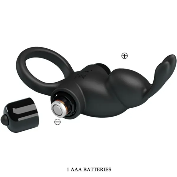 Vibrationsring + Rabbit-Klitoris-Stimulator 10 Vibrationen Schwarz von Pretty Love | Fesselliebe.de