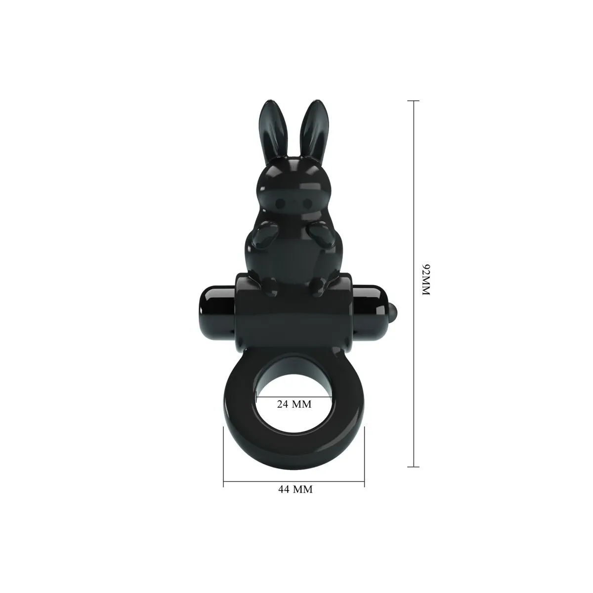 Aufregender Ring Rabbit Vibratorring 10 Vibrationen Schwarz von Pretty Love | Fesselliebe.de