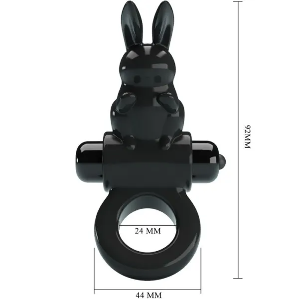 Aufregender Ring Rabbit Vibratorring 10 Vibrationen Schwarz von Pretty Love | Fesselliebe.de