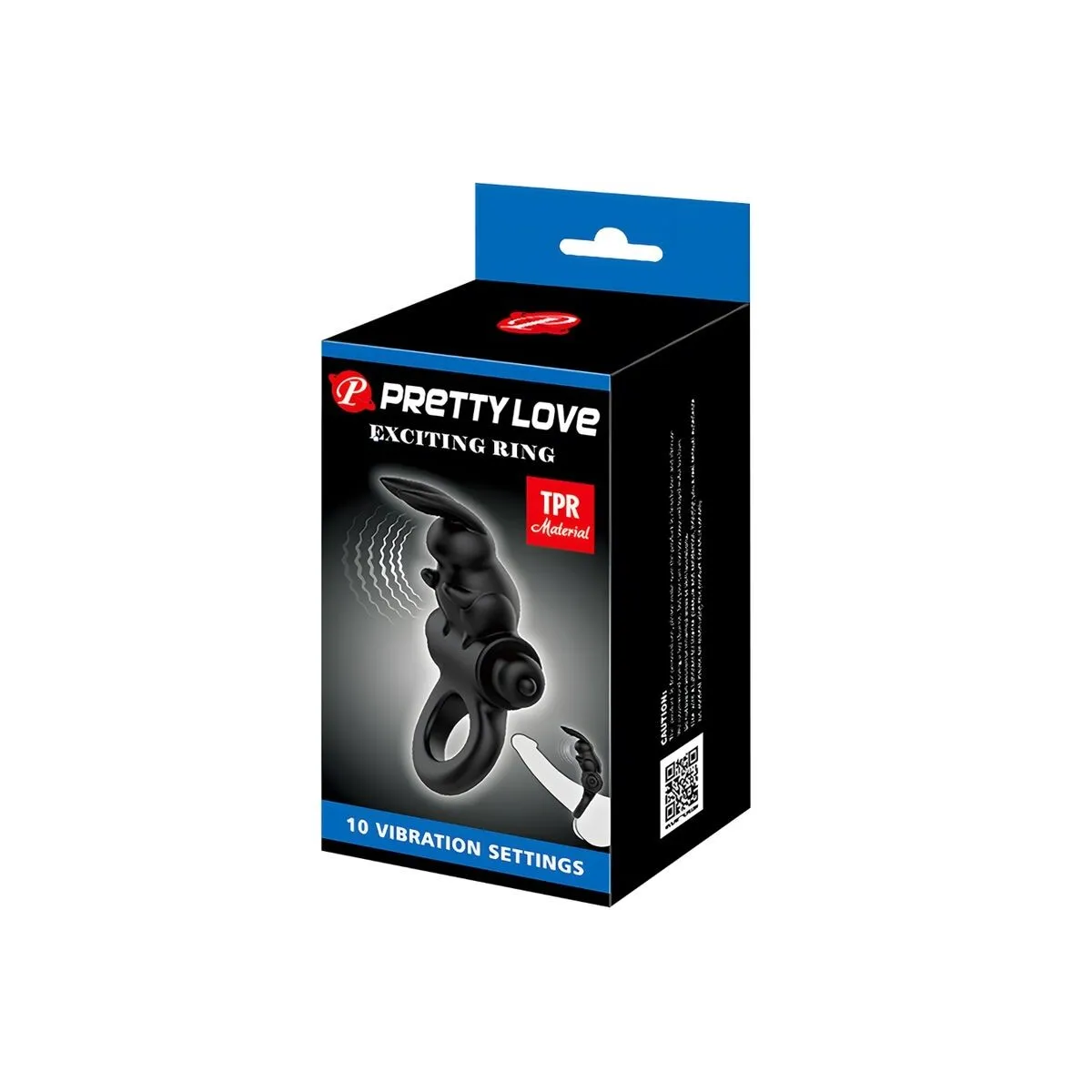 Aufregender Ring Rabbit Vibratorring 10 Vibrationen Schwarz von Pretty Love | Fesselliebe.de