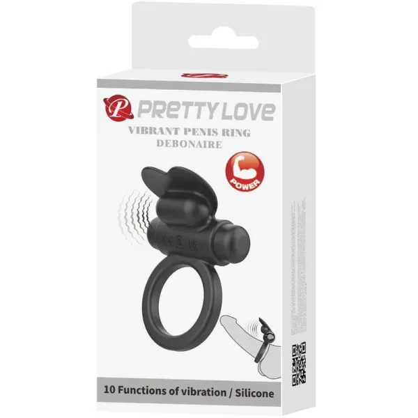 Debonaire Vibrationsring Rabbit 10 Vibrationen Schwarz von Pretty Love | Fesselliebe.de