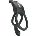 Seth Doppel-Vibrationsring Rabbit 7 Vibrationen Schwarz von Pretty Love
