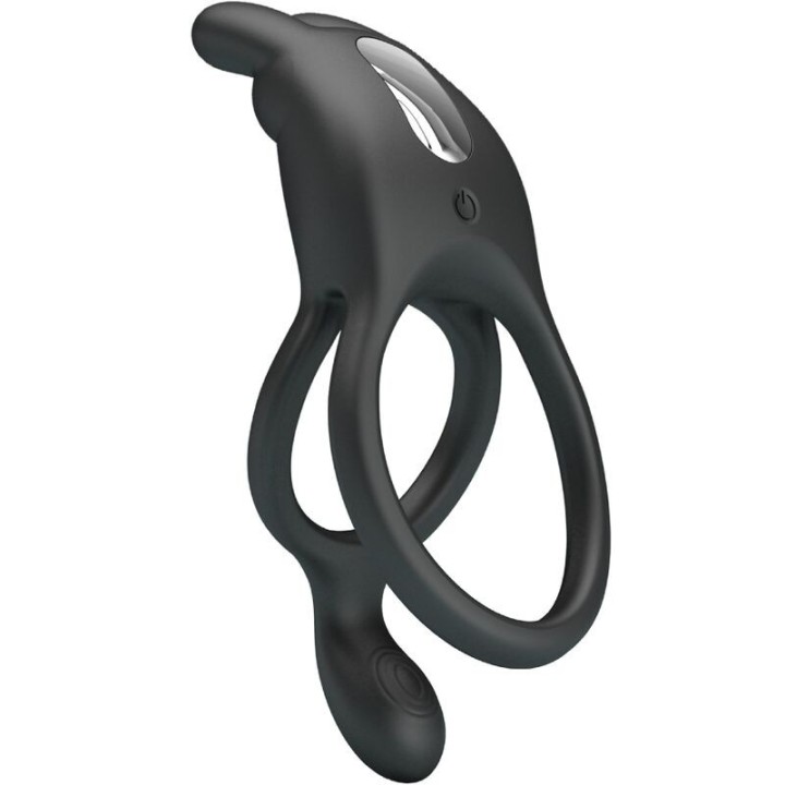 Seth Doppel-Vibrationsring Rabbit 7 Vibrationen Schwarz von Pretty Love | Fesselliebe.de