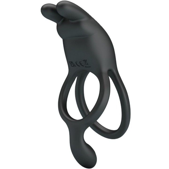 Seth Doppel-Vibrationsring Rabbit 7 Vibrationen Schwarz von Pretty Love | Fesselliebe.de