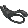 Seth Doppel-Vibrationsring Rabbit 7 Vibrationen Schwarz von Pretty Love
