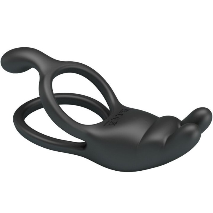 Seth Doppel-Vibrationsring Rabbit 7 Vibrationen Schwarz von Pretty Love | Fesselliebe.de