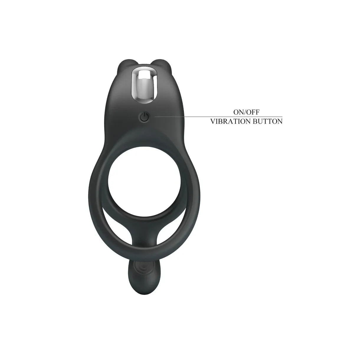 Seth Doppel-Vibrationsring Rabbit 7 Vibrationen Schwarz von Pretty Love | Fesselliebe.de