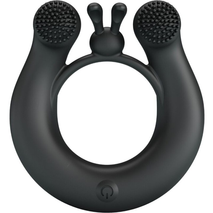 Dahlia Vibrationsring + Klitorisstimulator 12 Vibrationen Schwarz von Pretty Love | Fesselliebe.de