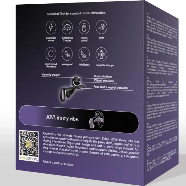 Jovi Paarring mit Fernbedienung Schwarz von Snail Vibe | Fesselliebe.de