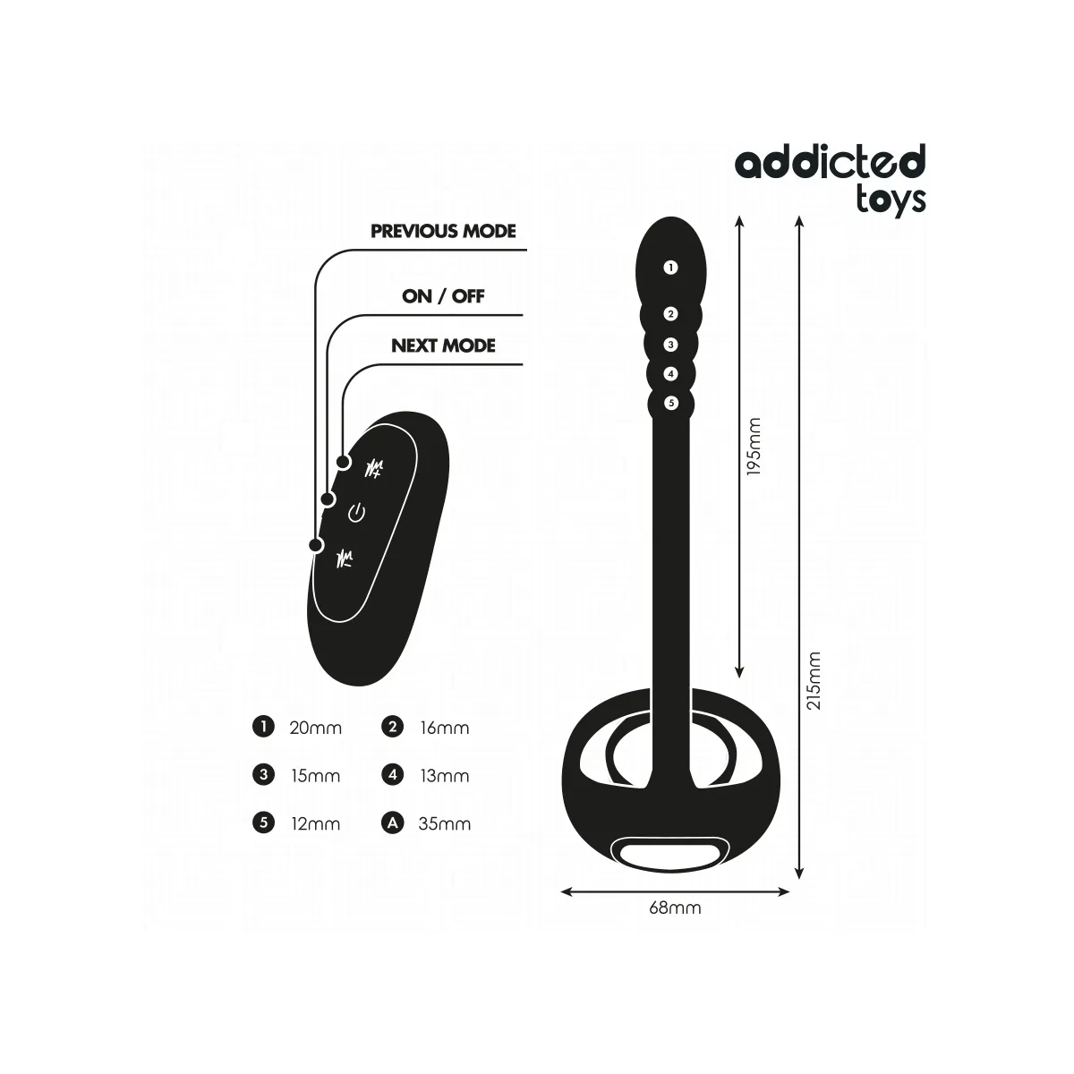 P-Spot Vibrierender Cock Ring mit Fernbedienung von Addicted Toys | Fesselliebe.de