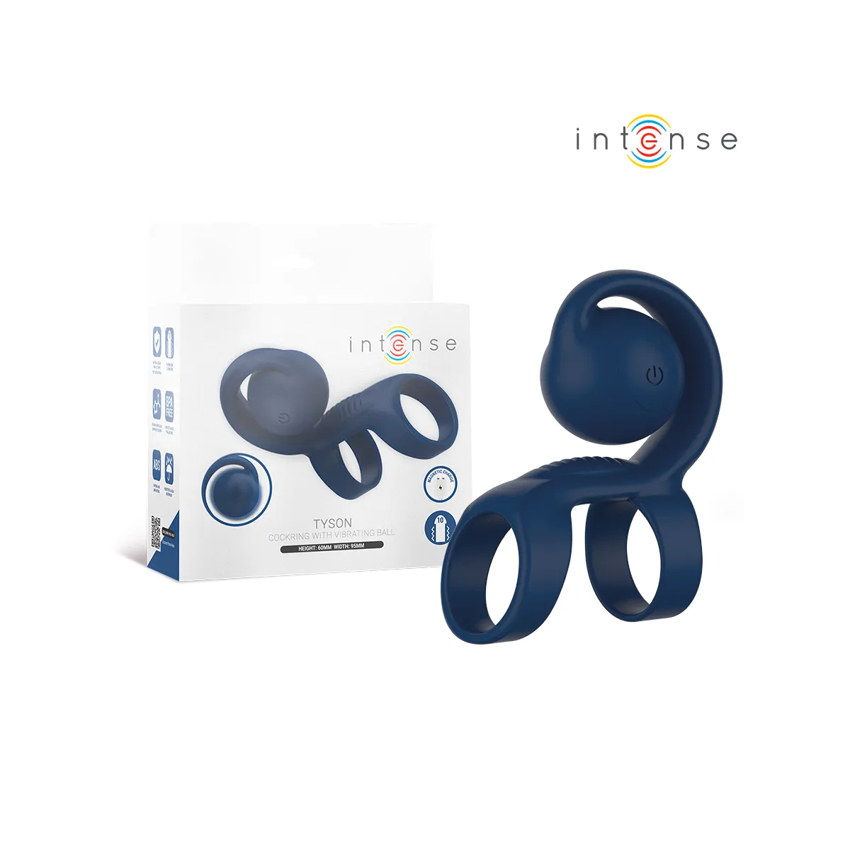 Tyson Cock Ring mit Vibrierender Kugel Ø 3,2 cm von Intense Fun | Fesselliebe.de