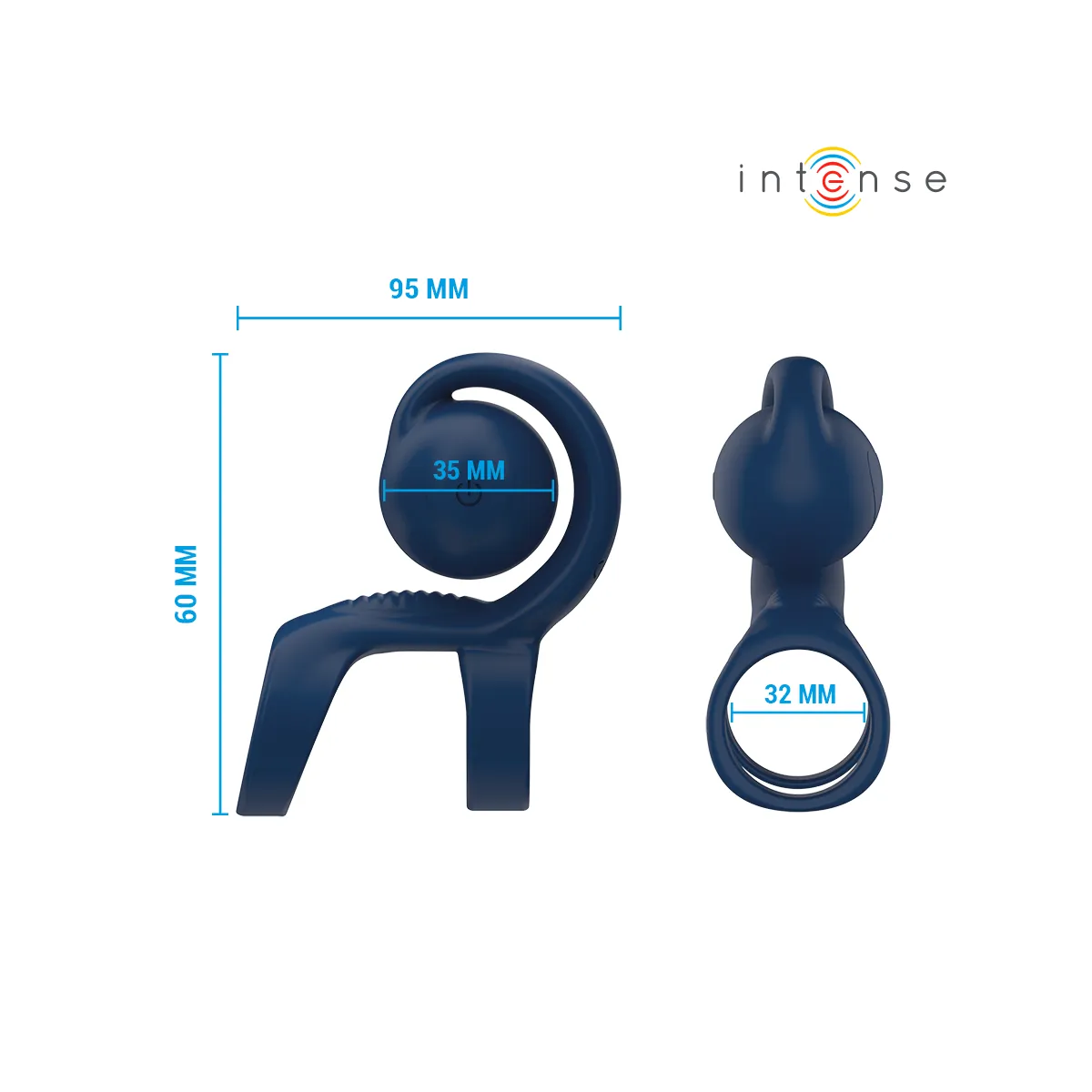 Tyson Cock Ring mit Vibrierender Kugel Ø 3,2 cm von Intense Fun | Fesselliebe.de