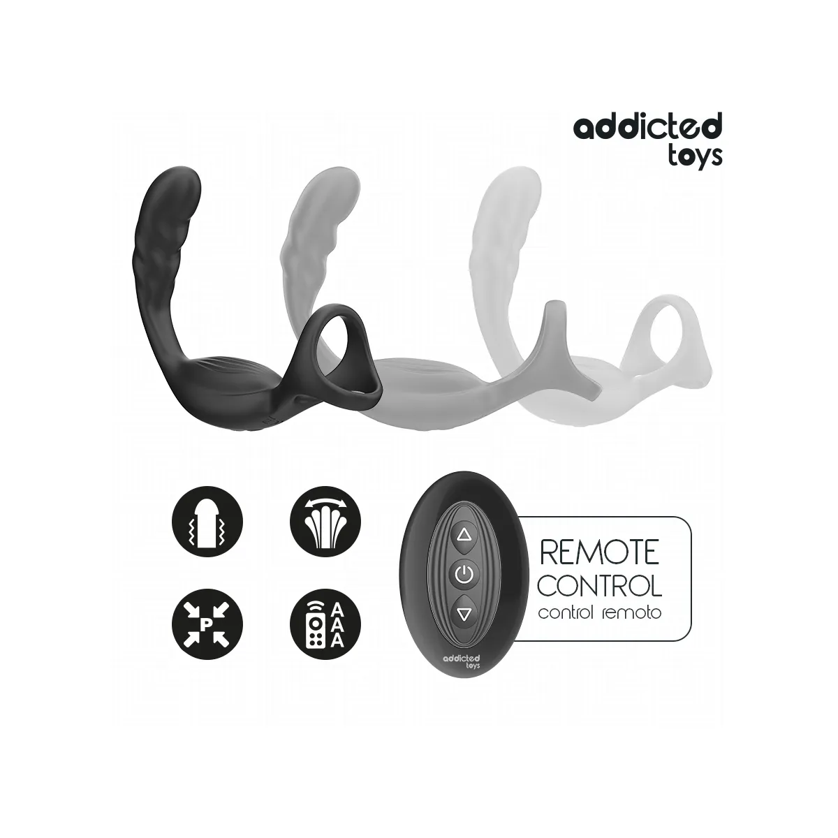 Doppelter Prostatik-Cockring mit Fernbedienung von Addicted Toys | Fesselliebe.de