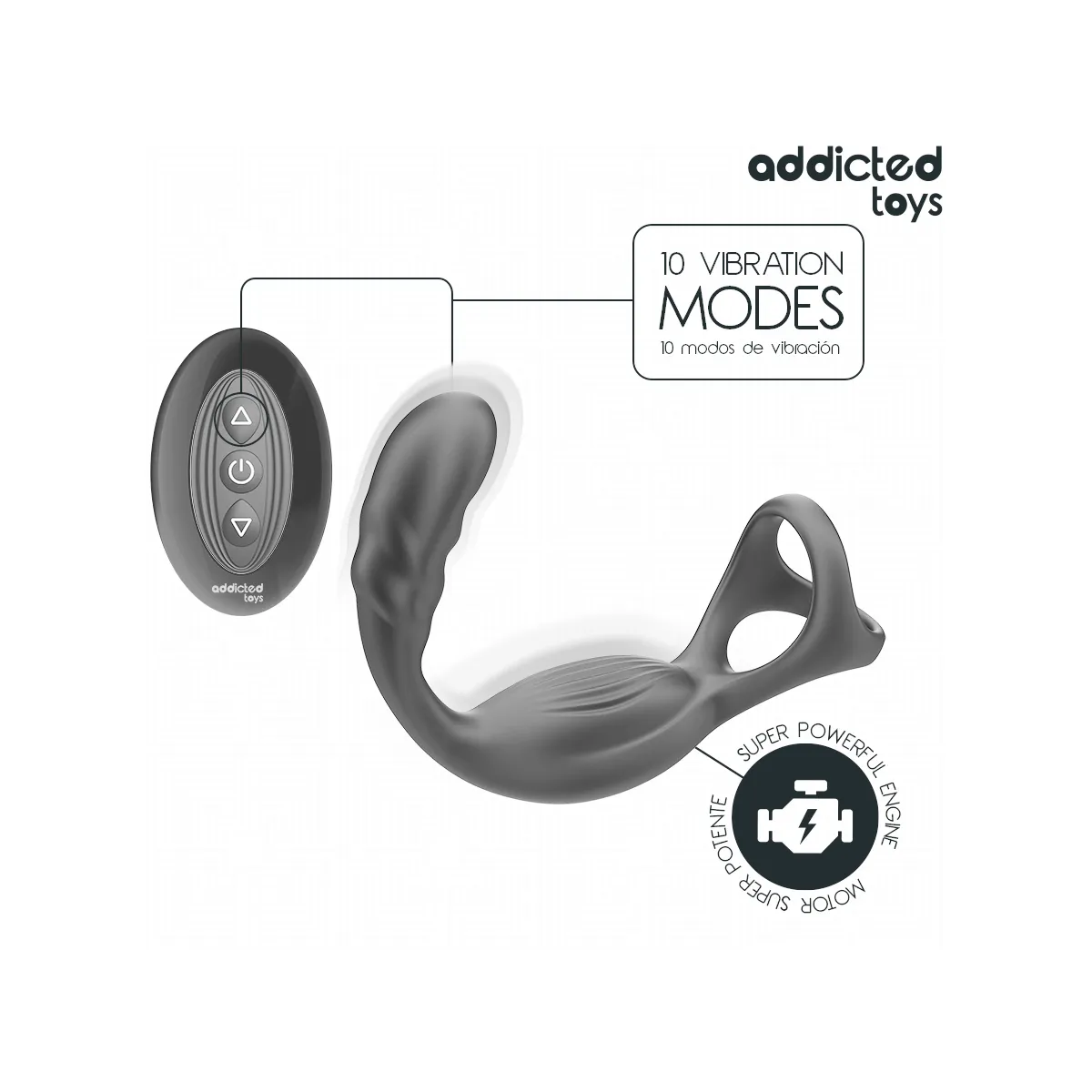 Doppelter Prostatik-Cockring mit Fernbedienung von Addicted Toys | Fesselliebe.de