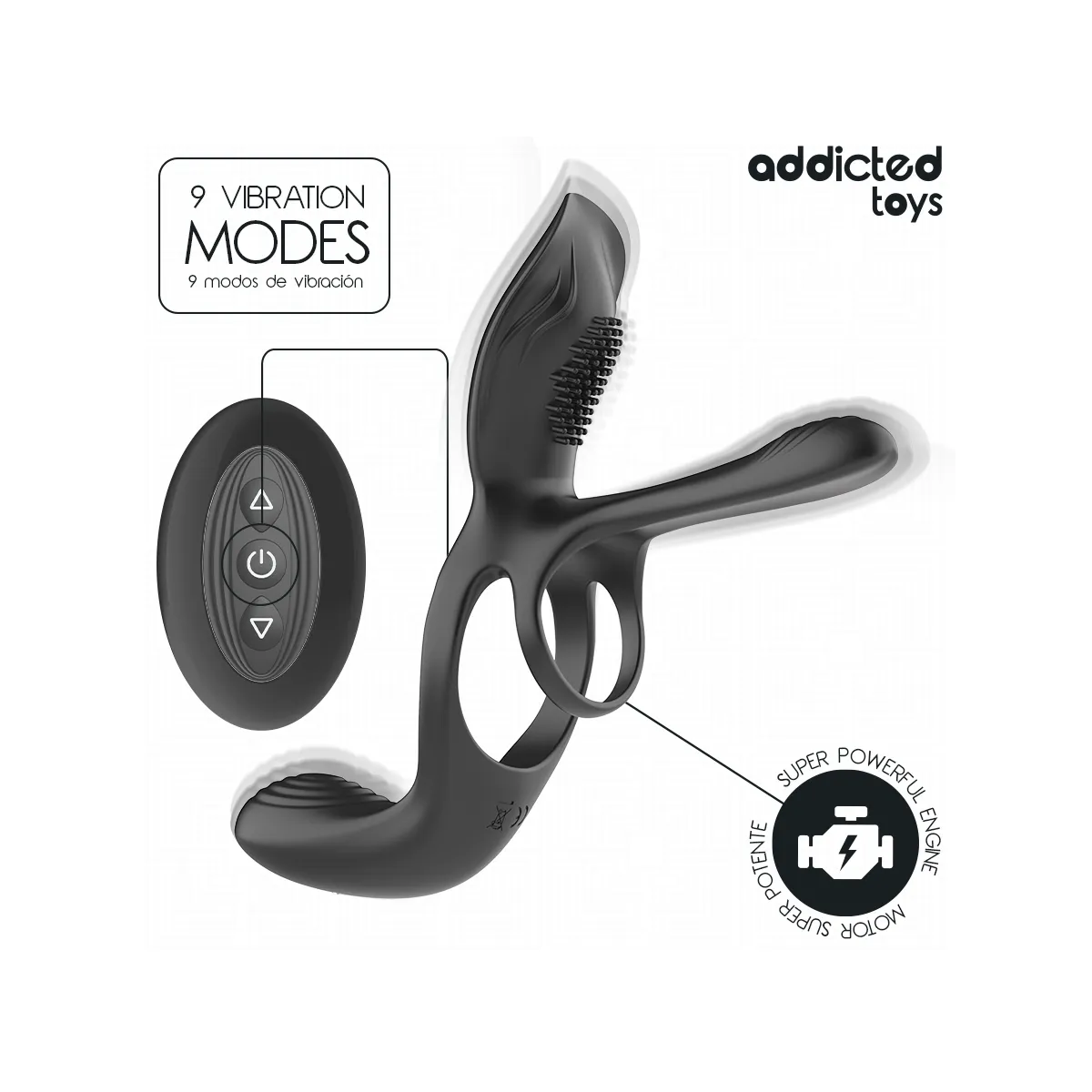 Doppelter Penisring mit Klitorisstimulator von Addicted Toys | Fesselliebe.de