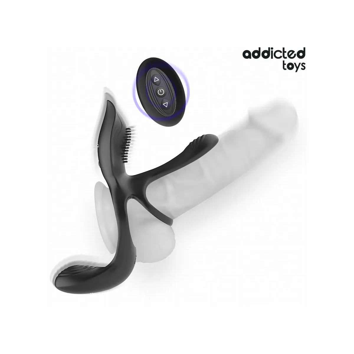 Doppelter Penisring mit Klitorisstimulator von Addicted Toys | Fesselliebe.de