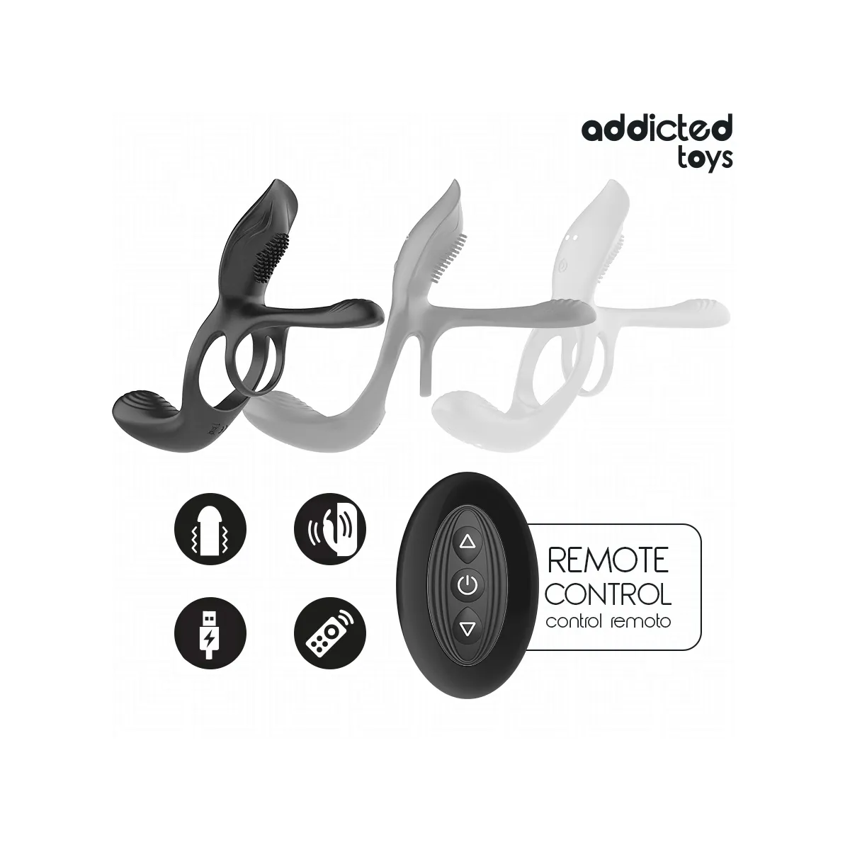 Doppelter Penisring mit Klitorisstimulator von Addicted Toys | Fesselliebe.de