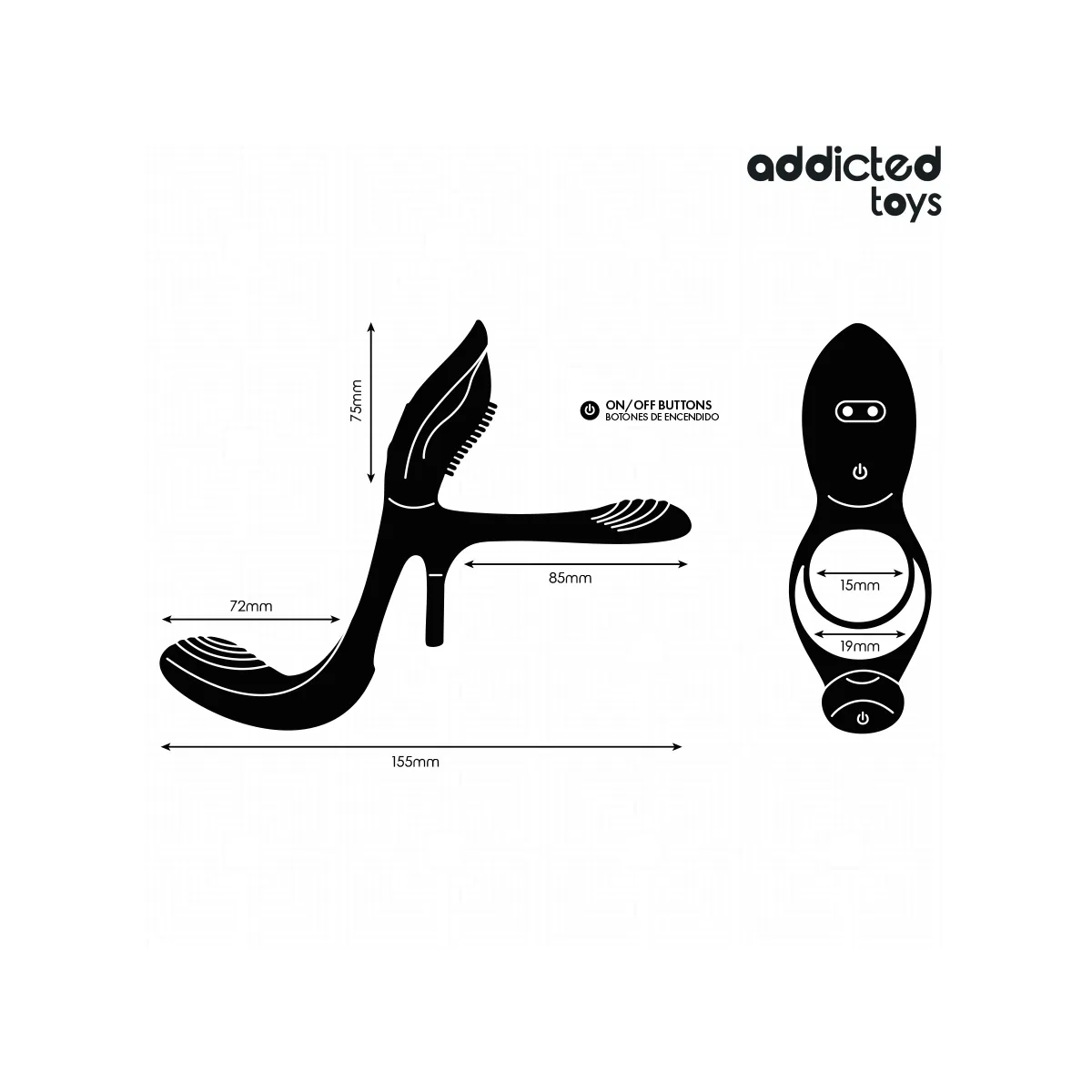 Doppelter Penisring mit Klitorisstimulator von Addicted Toys | Fesselliebe.de