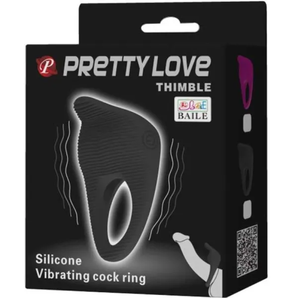Thimble Vibratorring Schwarz von Pretty Love Male | Fesselliebe.de