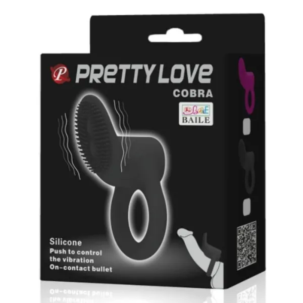 Cobra Vibratorring Schwarz von Pretty Love Male | Fesselliebe.de