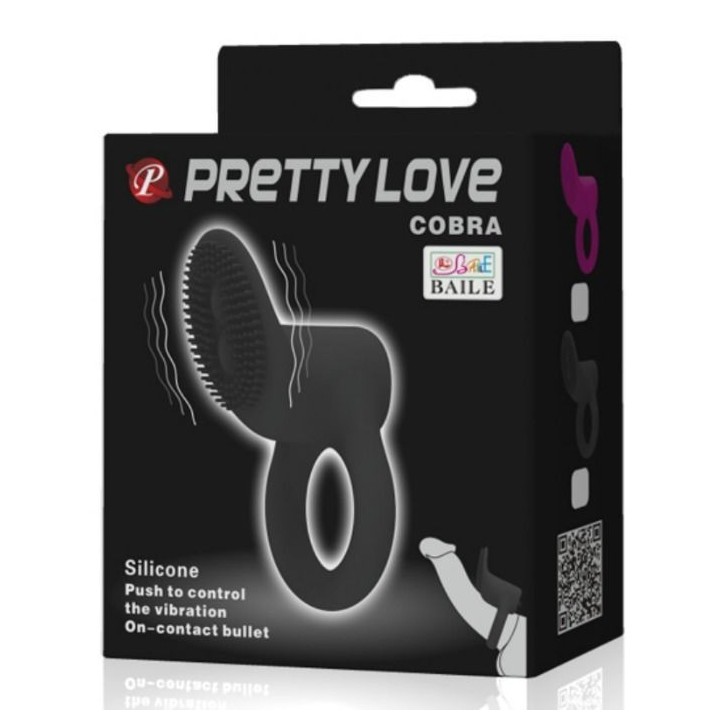 Cobra Vibratorring Schwarz von Pretty Love Male | Fesselliebe.de