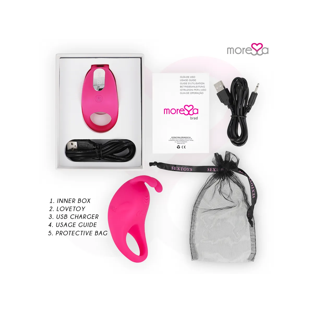 Brad Premium Silikon wiederaufladbar Rosa von Moressa | Fesselliebe.de