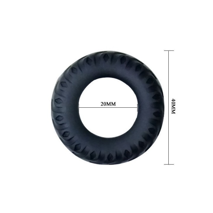 Titan Cockring Schwarz Grün 2 cm von Baile For Him | Fesselliebe.de