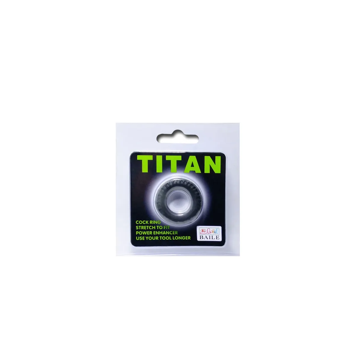 Titan Cockring Schwarz Grün 2 cm von Baile For Him | Fesselliebe.de