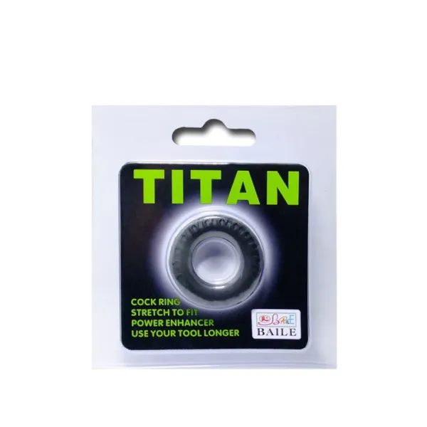 Titan Cockring Schwarz Grün 2 cm von Baile For Him | Fesselliebe.de