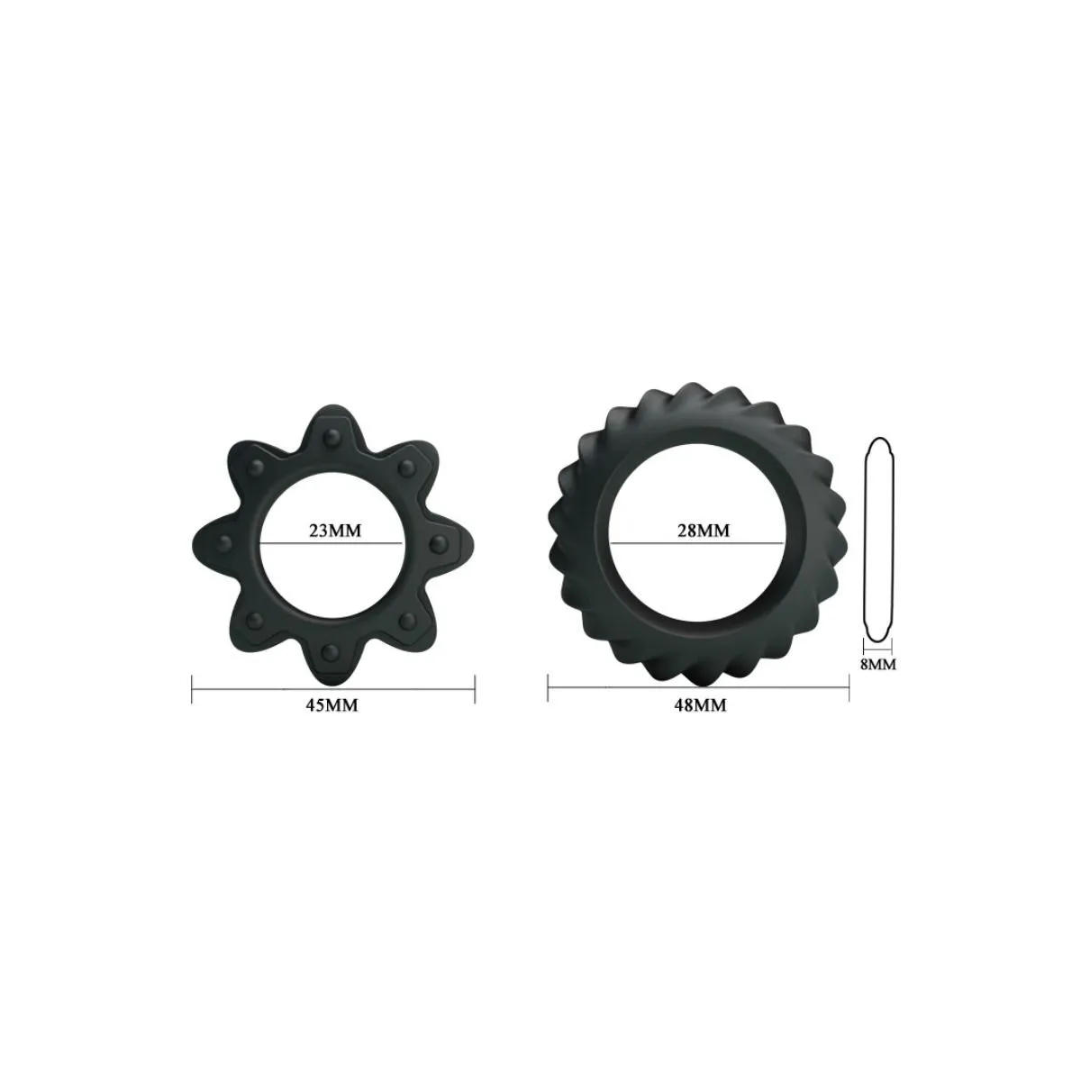 Kit 2 Ring Blühende Silikonringe von Baile For Him | Fesselliebe.de