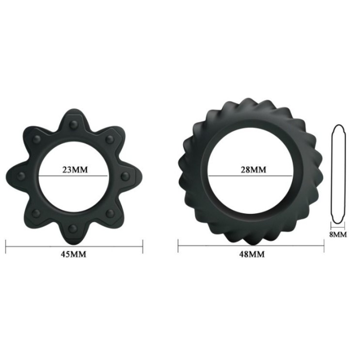 Kit 2 Ring Blühende Silikonringe von Baile For Him | Fesselliebe.de