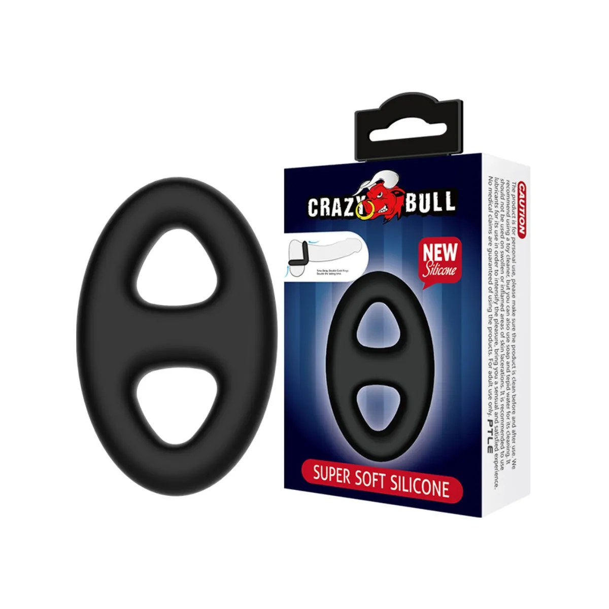 Doppelter Ovaler Silikonring von Crazy Bull | Fesselliebe.de