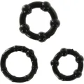 Set aus Drei Schwarzen Penisringen von Seven Creations