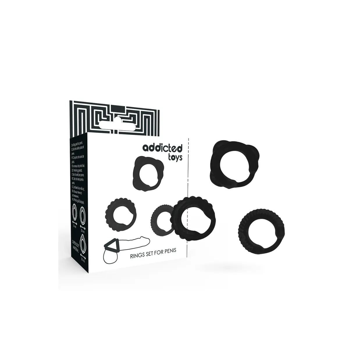 C-Ring-Set Schwarz von Addicted Toys | Fesselliebe.de