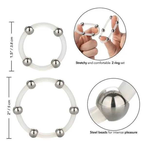 Stahlperlen-Silikonring-Set von Calexotics | Fesselliebe.de