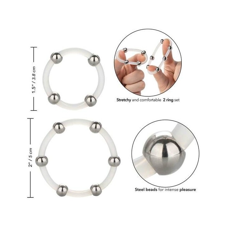 Stahlperlen-Silikonring-Set von Calexotics | Fesselliebe.de