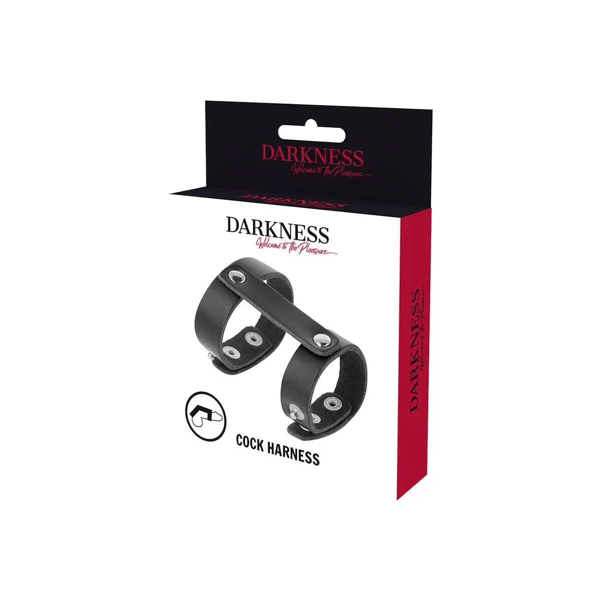 Verstellbarer Penis- und Hodenring aus Leder von Darkness Bondage | Fesselliebe.de