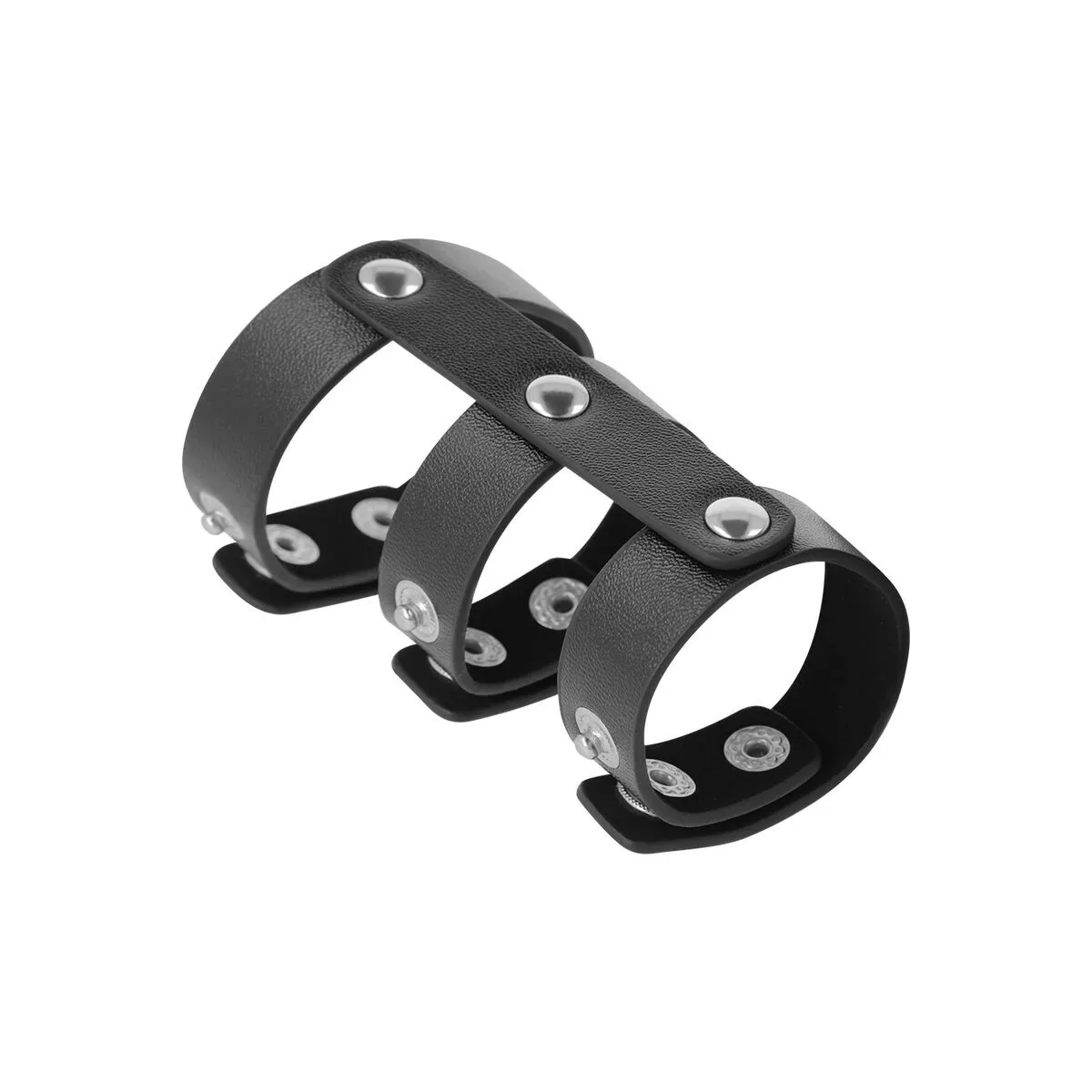 Verstellbarer Doppel-Penis- und Hodenring aus Leder von Darkness Bondage | Fesselliebe.de