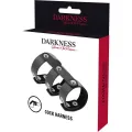 Verstellbarer Doppel-Penis- und Hodenring aus Leder von Darkness Bondage