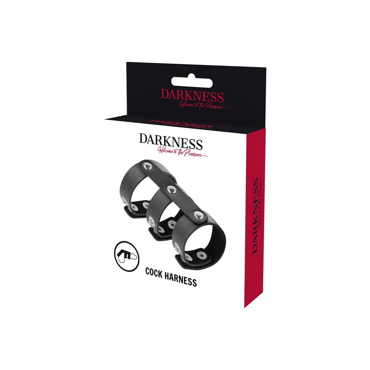 Verstellbarer Doppel-Penis- und Hodenring aus Leder von Darkness Bondage | Fesselliebe.de