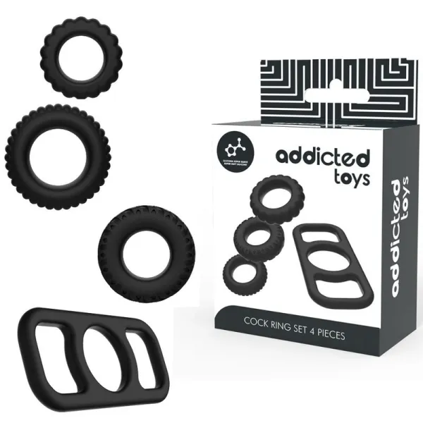 Cock Ring Set 4 Stück von Addicted Toys | Fesselliebe.de
